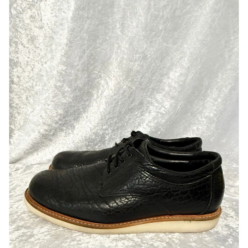SAS San Antonio Shoemakers Mens Black Leather Pebbled Oxford Shoes 10 M 2000934